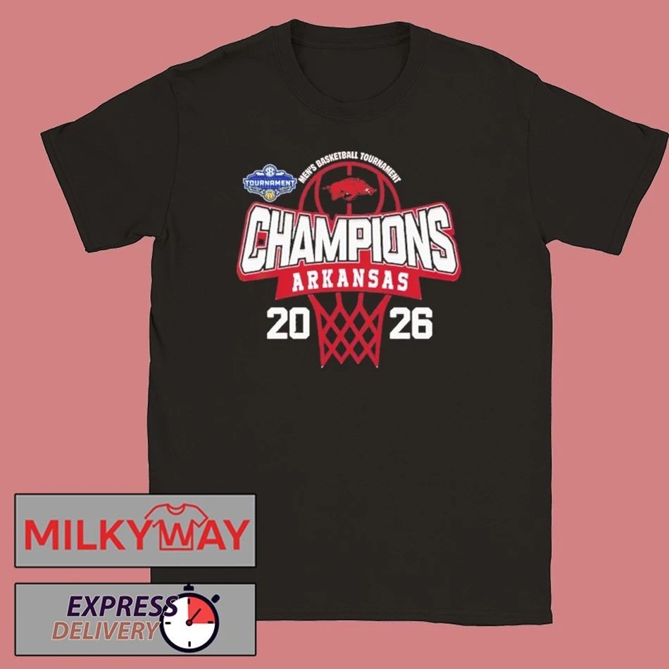 Arkansas Razorbacks 2026 SEC Men’s Basketball Tournament Champions Logo Mascot shirt