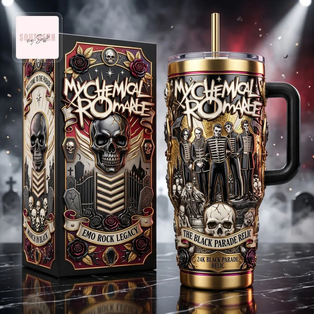 My Chemical Romance The Black Parade 30oz Premium Gold Relic Tumbler