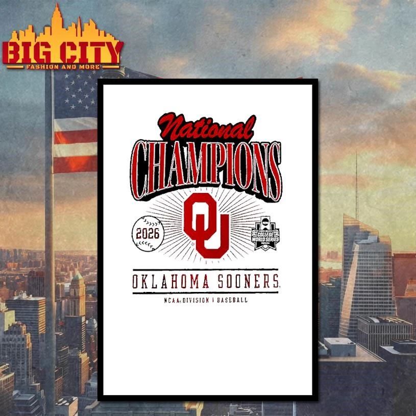 Oklahoma Sooners NCAA Baseball National Champions 2026 Men’s College World Series shirt