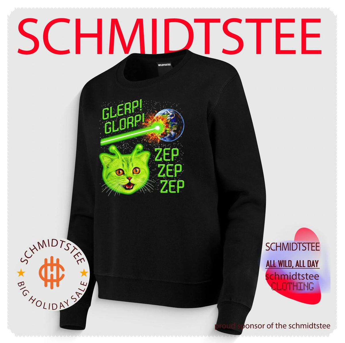 Alien Cat Glerp Glorp Zep Zep Zep Space shirt