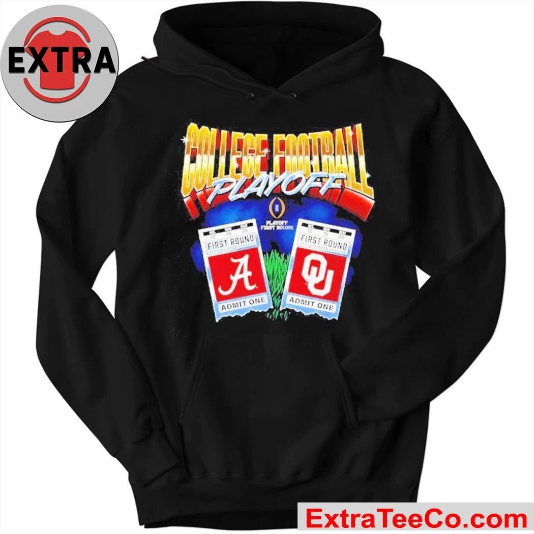 College Football Playoff 2025 First Round Oklahoma Sooners vs Alabama Crimson Tide Matchup Ticket Shirt