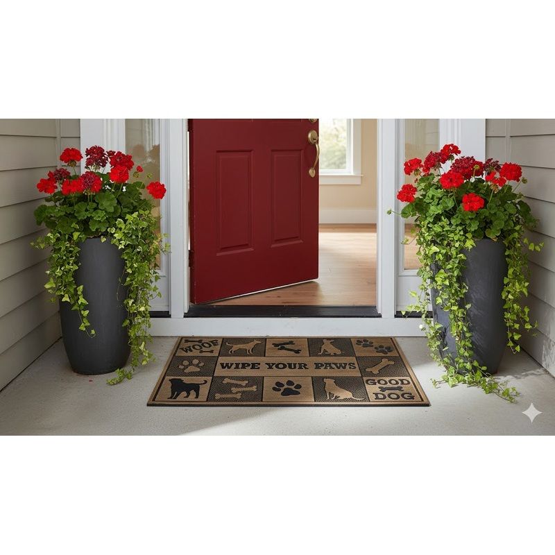 Woof Wipe Your Paws Rubber Doormat