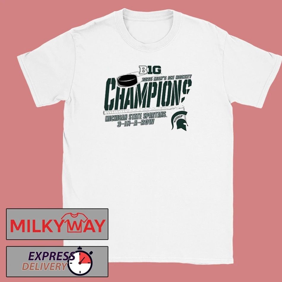 Michigan State Spartans Champions Big Ten 2026 Men’s Ice Hockey 3 In A Row shirt