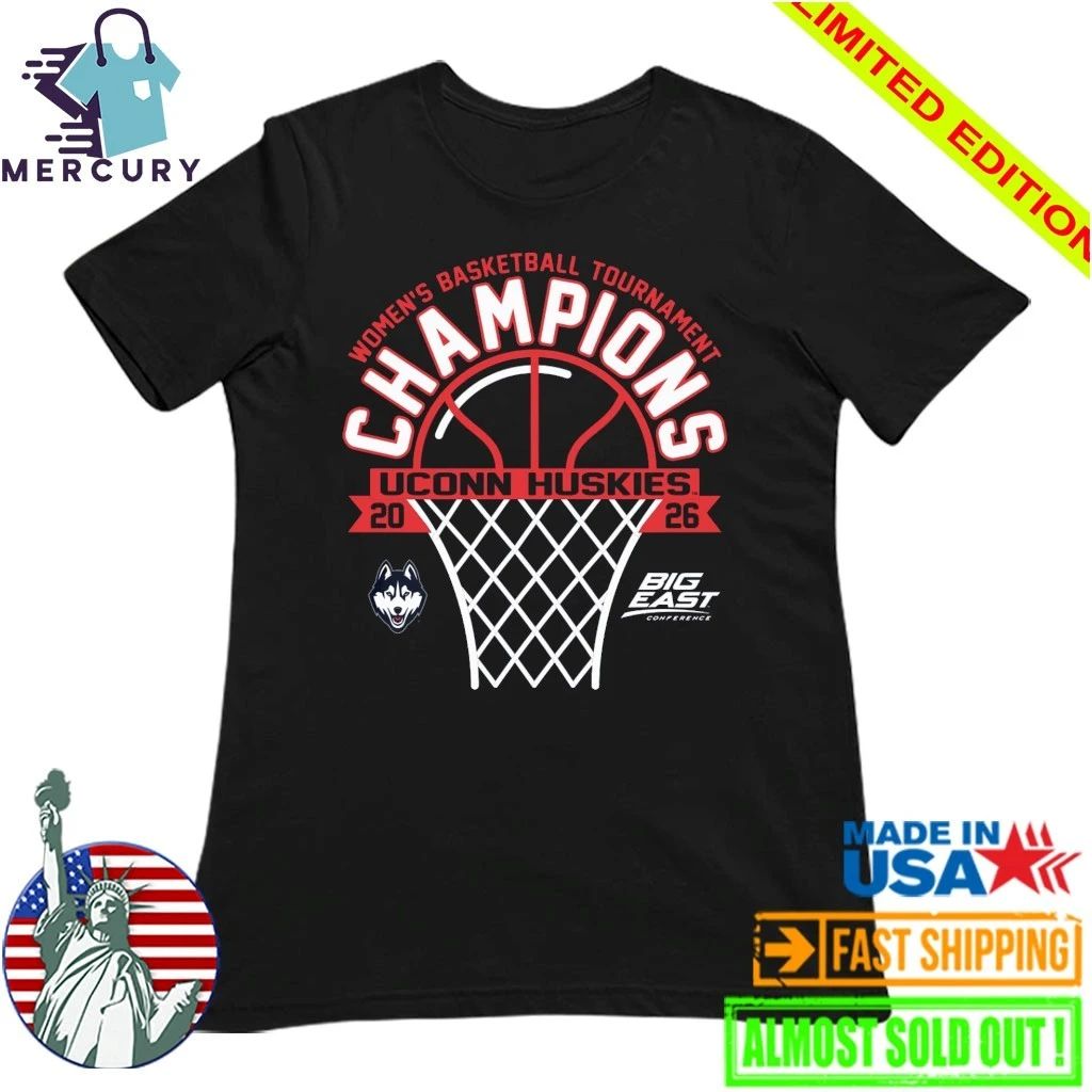 UConn Huskies 2026 Big East Women’s Basketball Tournament Champions Shirt