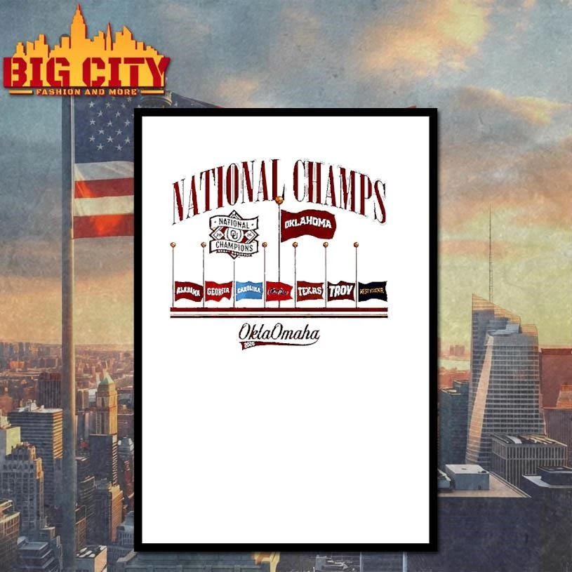 Oklahoma Sooners NCAA Baseball National Champs OklaOmaha 2026 Alabama Georgia flags shirt