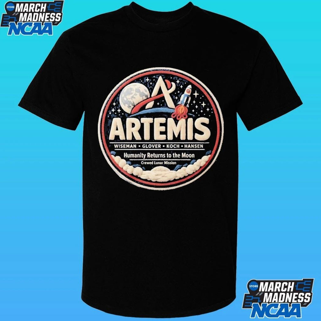 Artemis 2 Mission Faux Lunar Patch NASA Shirt