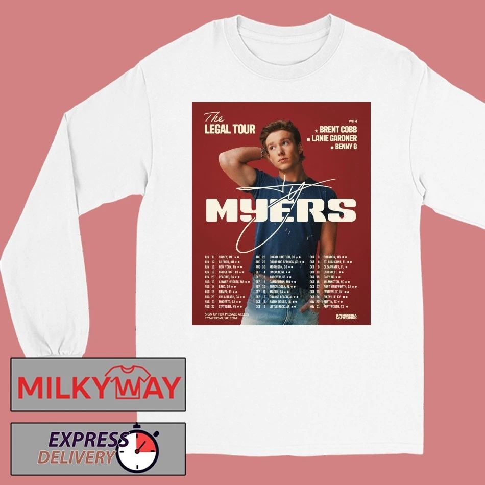 Ty Myers The Legal Tour 2026 North America City Dates T-Shirt