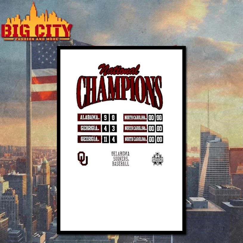 Oklahoma Sooners NCAA College World Series National Champions Scoreboard shirt