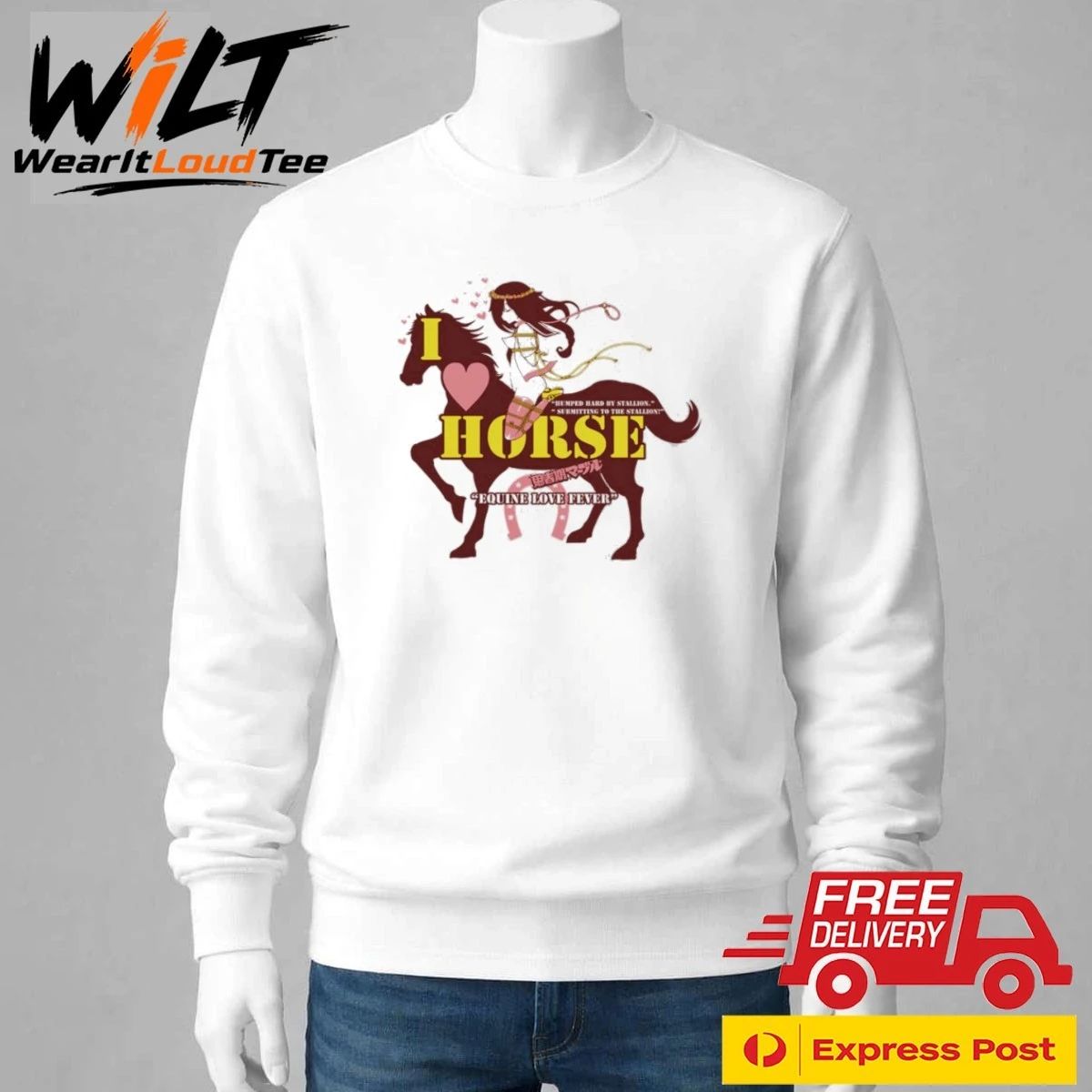 I Love Horse Humped Hard By Stallion Japanese Shirt