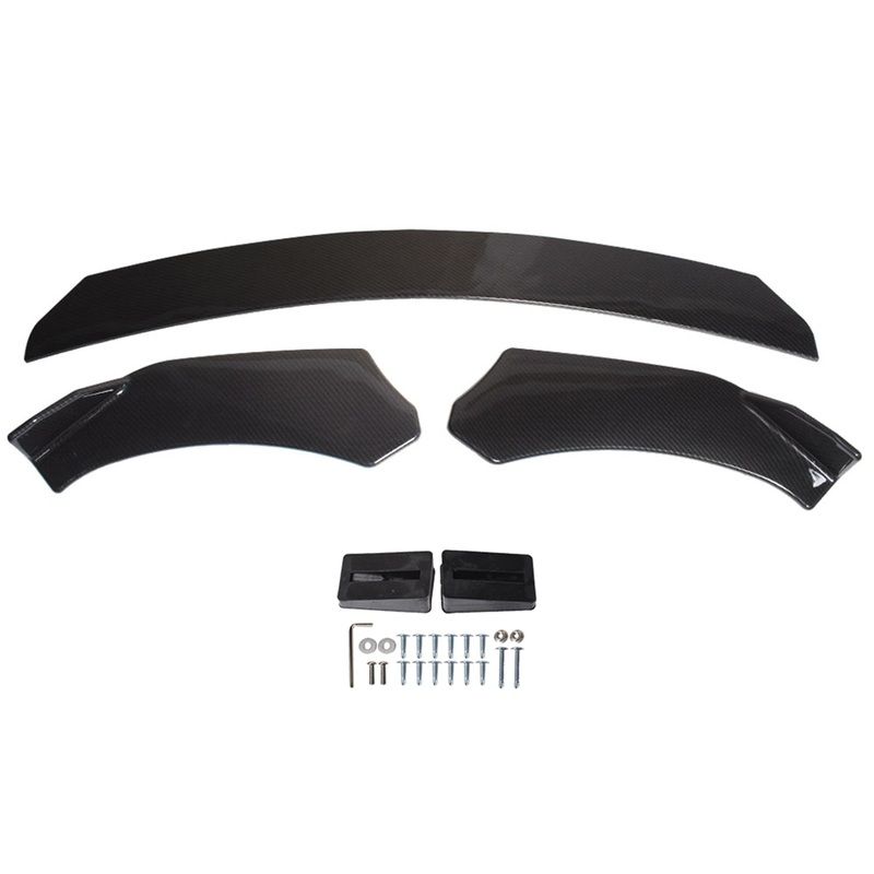 labwork Universal Car Front Bumper Lip Chin Spoiler Splitter Body Kit Carbon Fiber Style