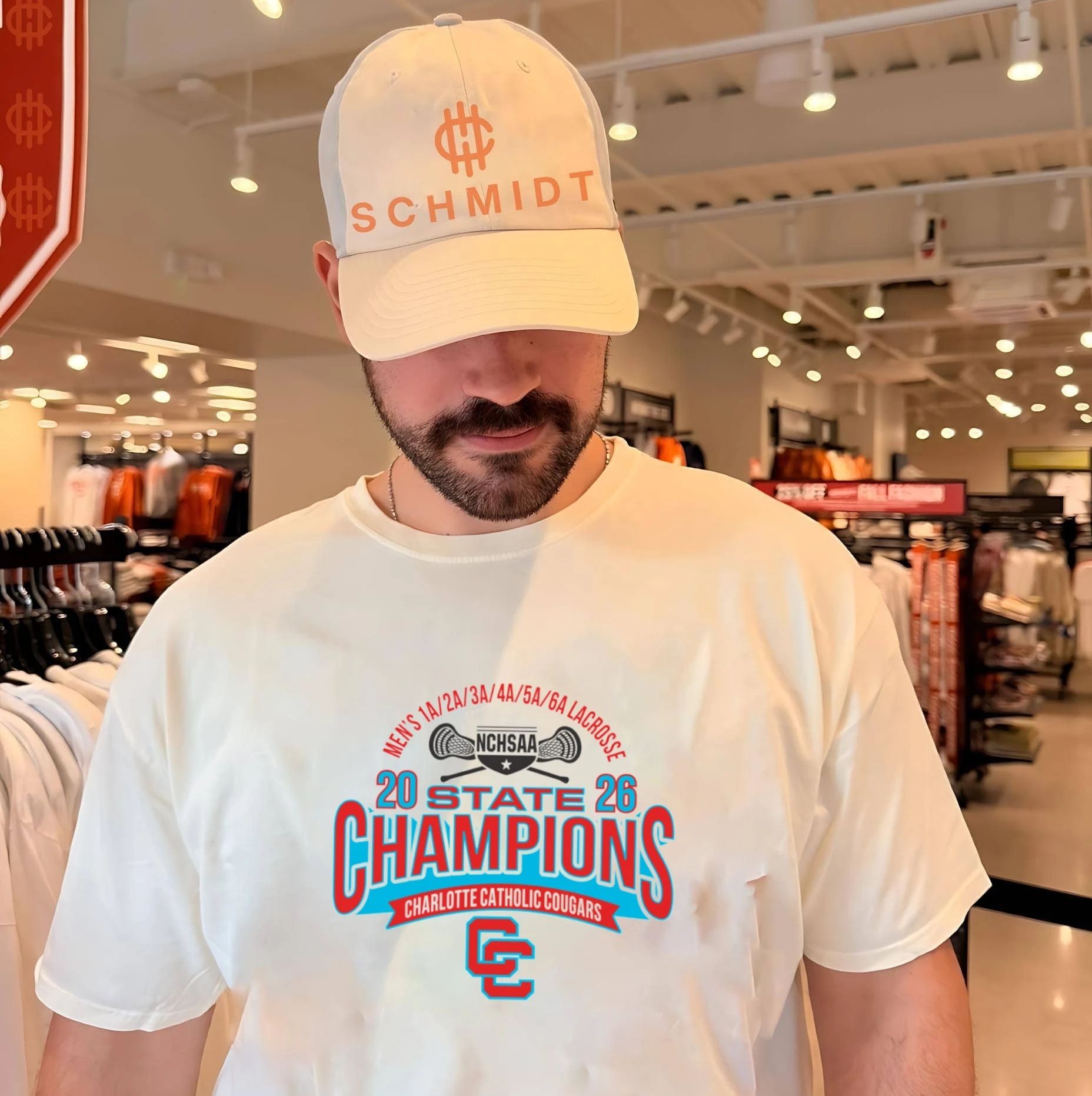 Charlotte Catholic Cougars 2026 NCHSAA Men’s 1A to 6A Lacrosse Champions shirt