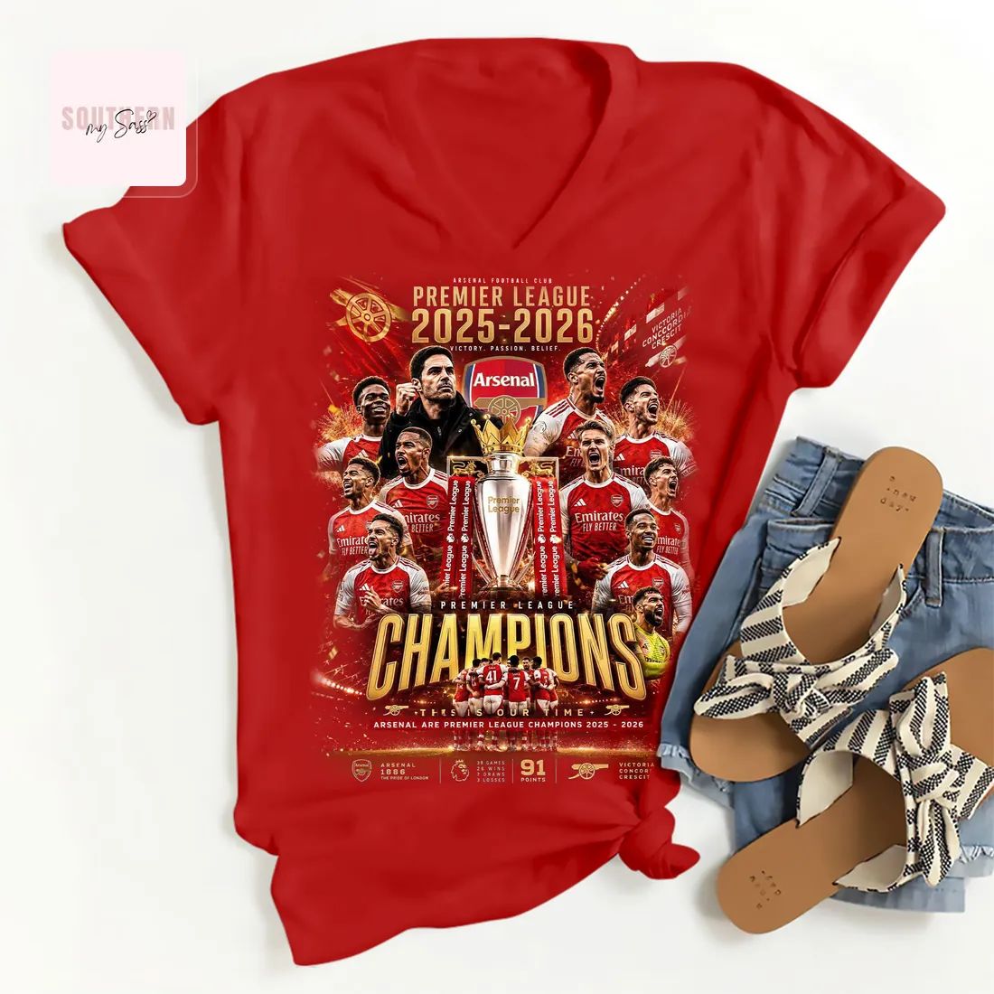 Arsenal Premier League Champions 2025-2026 Celebratory Fan Unisex T-Shirt
