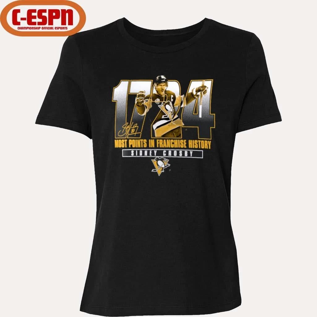 Sidney Crosby Pittsburgh Penguins 1724 Most Points in Franchise History T-Shirt
