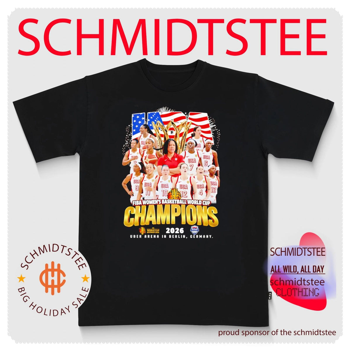 USA 2026 FIBA Women’s Basketball World Cup Champions Uber Arena In Berlin shirt