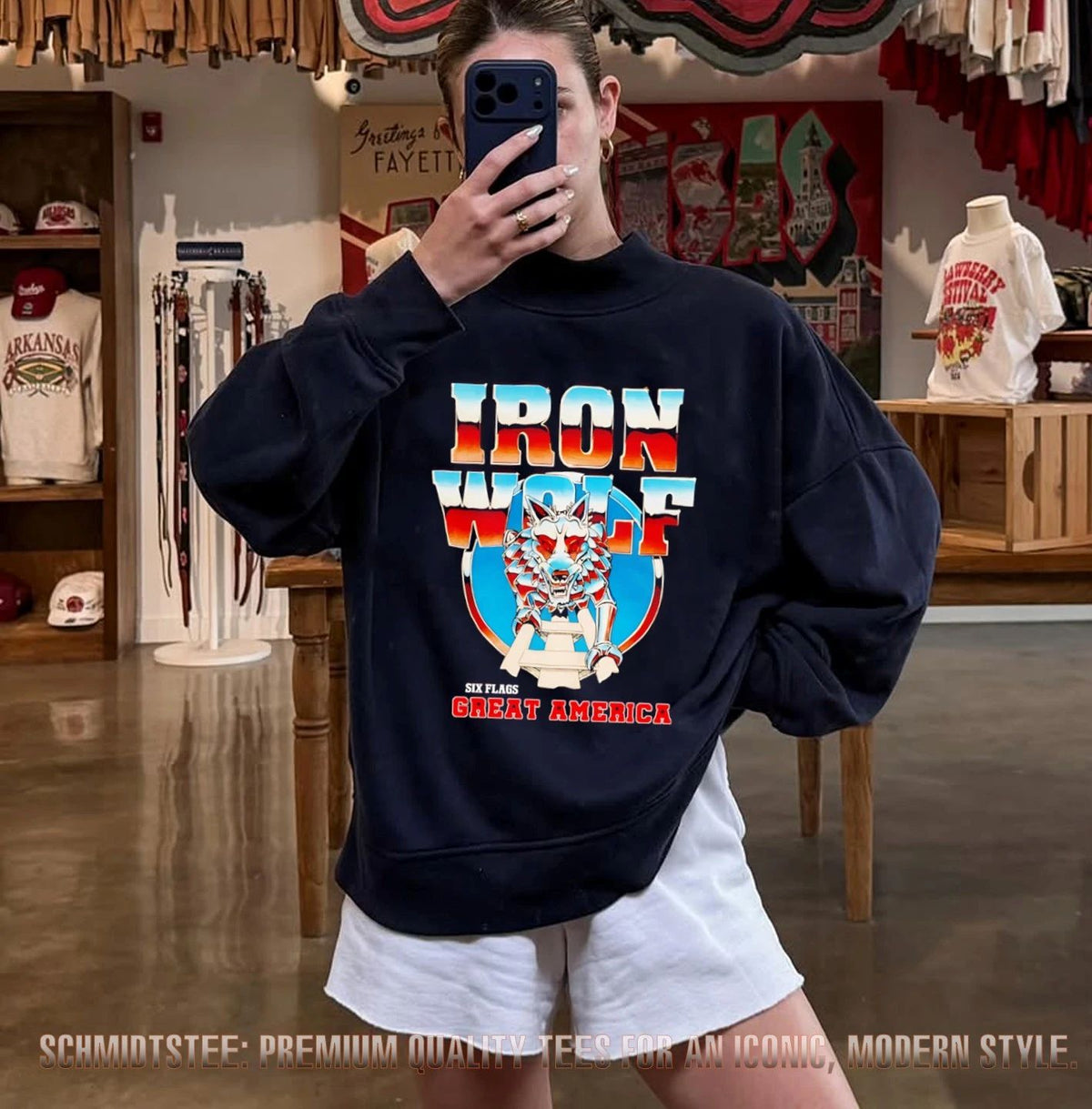 Iron Wolf Six Flags Great America Roller Coaster shirt
