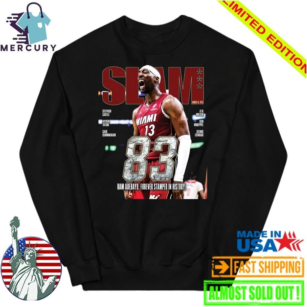 SLAM 83 Points Bam Adebayo Miami Heat Forever Stamped In History Shirt