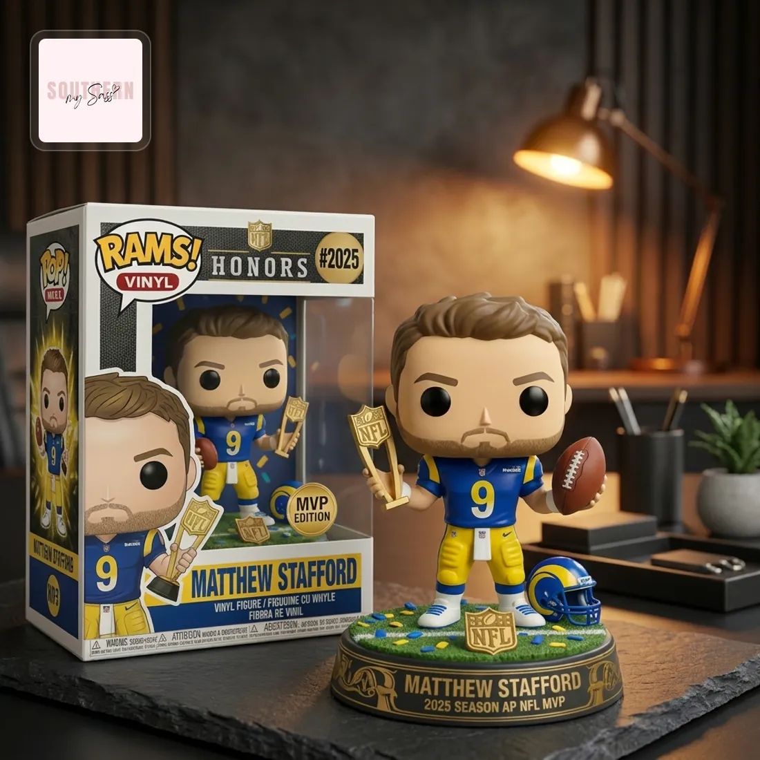 Los Angeles Rams Matthew Stafford 2025 AP NFL MVP Commemorative Pop Figure Doll