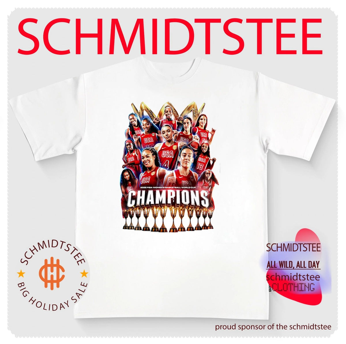 USA Basketball Fiba Women’s World Cup Champions ’26 12 Time Trophy shirt
