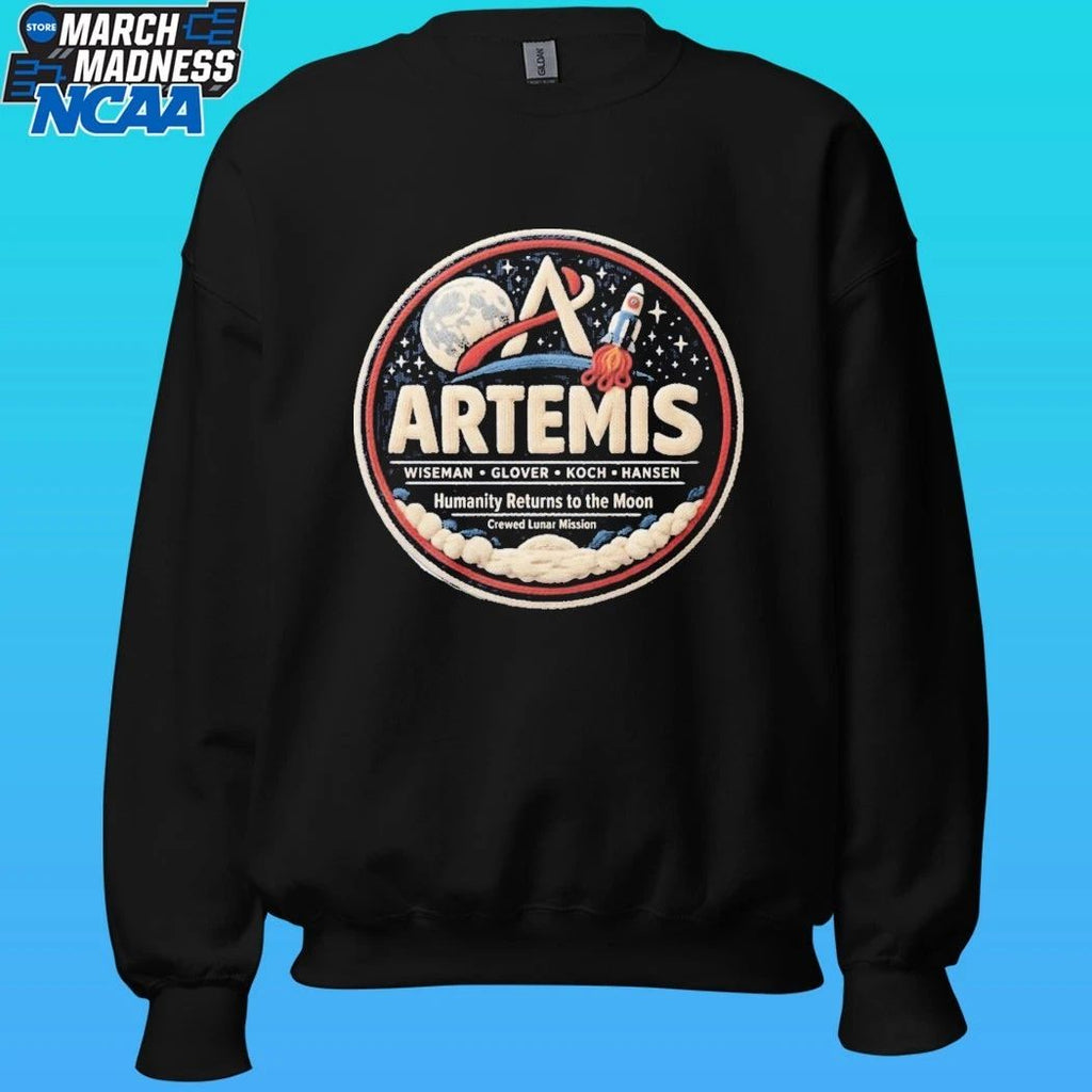 Artemis 2 Mission Faux Lunar Patch NASA Shirt
