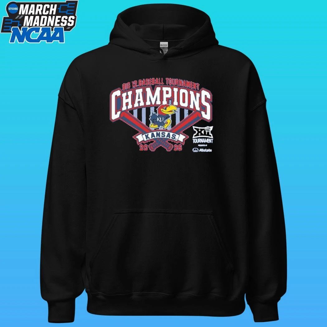 Kansas Jayhawks Light Blue 84 2026 Big 12 Baseball Tournament Champions Shirt