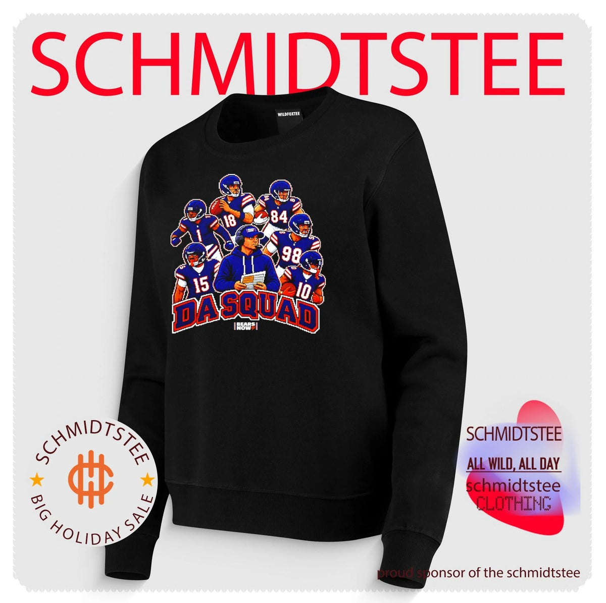 Da Squad Chicago Bear 8bit Game shirt