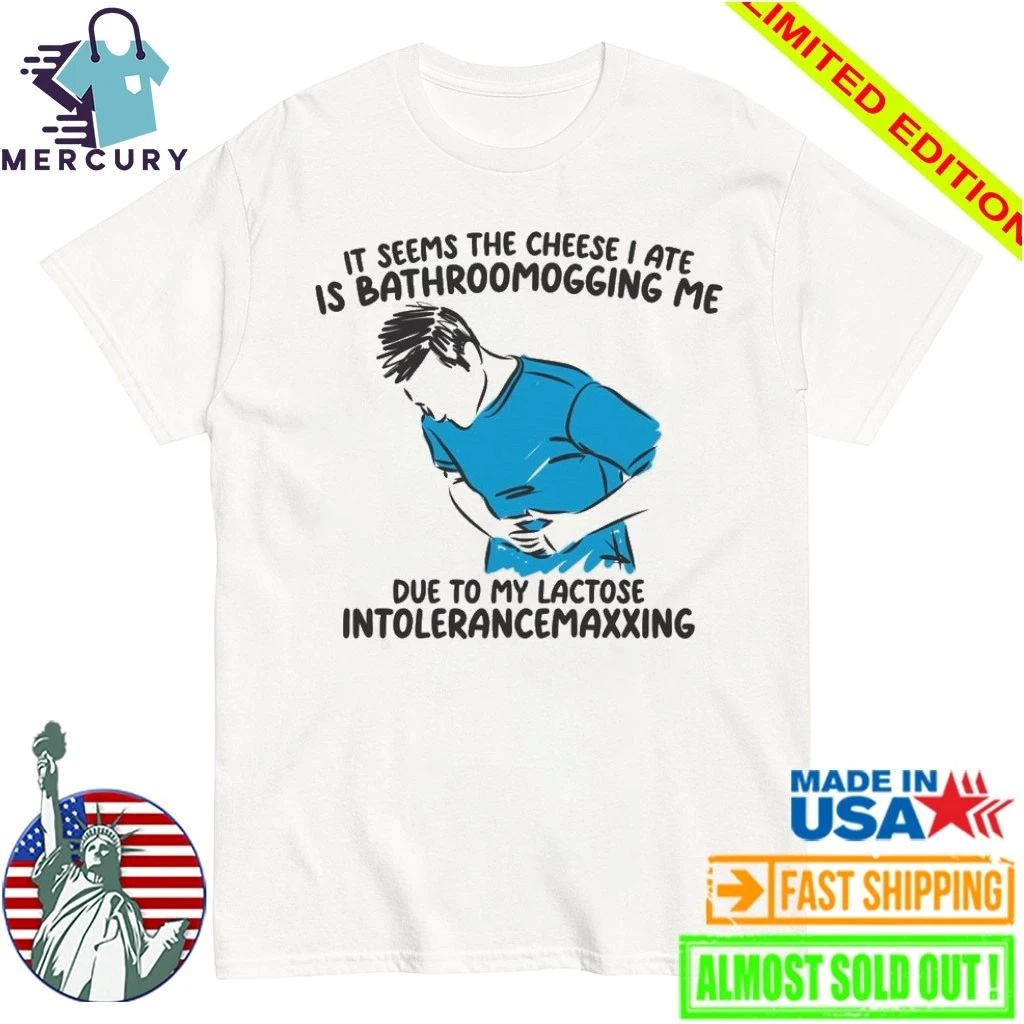 I Seems The Cheese I Ate Is Bathroomogging Me Due To My Lactose Intolerance Maxxing Shirt
