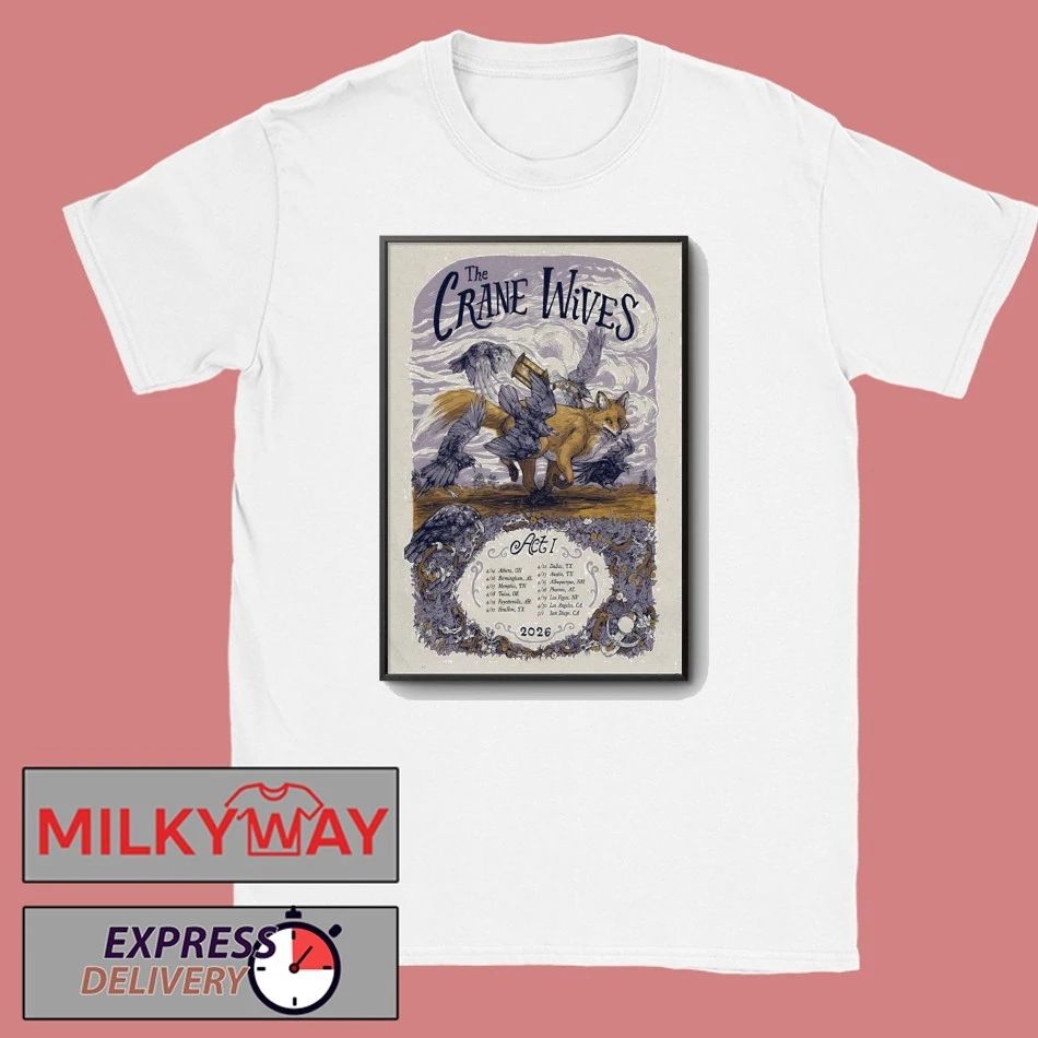 Poster The Crane Wives April 2026 Tour shirt