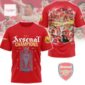 Arsenal 2025-26 Premier League Champions Players 3D T-Shirt
