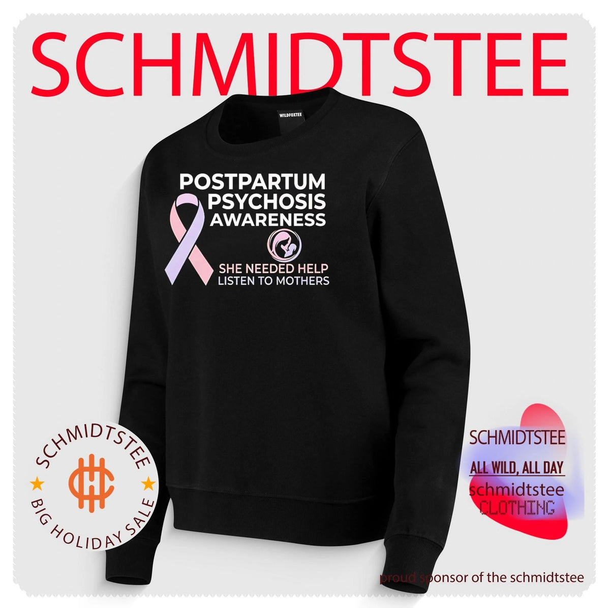 Ribbon postpartum psychosis awareness she needed help listen to mothers shirt
