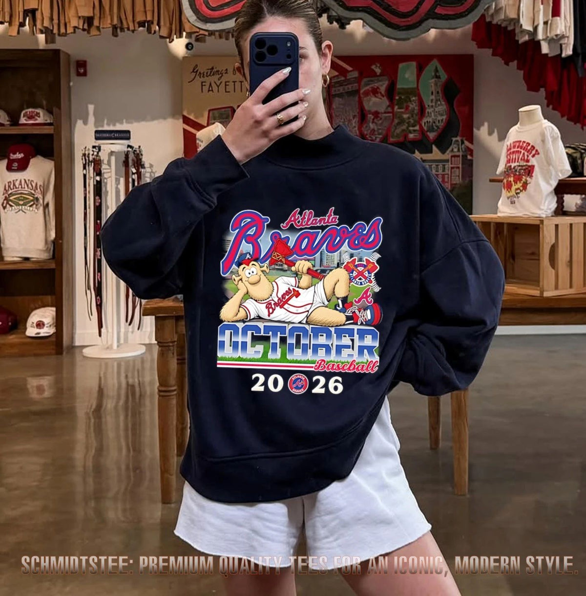 Atlanta Braves October Baseball 2026 mascot graphic shirt