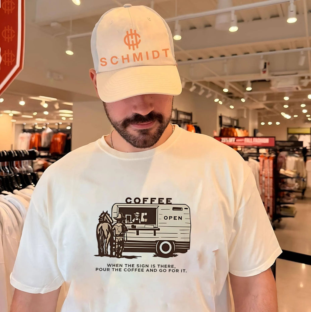 Coffee open when the sign is there pour the coffee and go for it shirt
