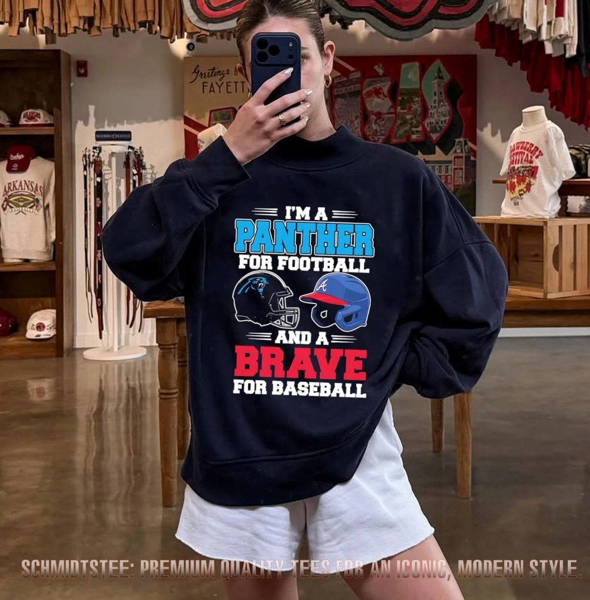 I’m a Carolina Panther for football and Atlanta Braves for baseball shirt