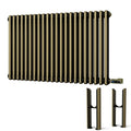 Alpha – Antique Brass Column Electric Radiator H600mm x W988mm 2 Column 900w Thermostatic WIFI – Feet Included