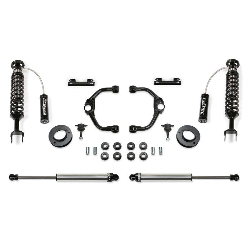 Fabtech 3″ Ball Joint UCA Lift Kit w/Front Dirt Logic 2.5 Coilovers w/Reservoir & Rear 2.25 Shocks for 2019-2024 Ram 1500 4WD RWD w/3″ lift