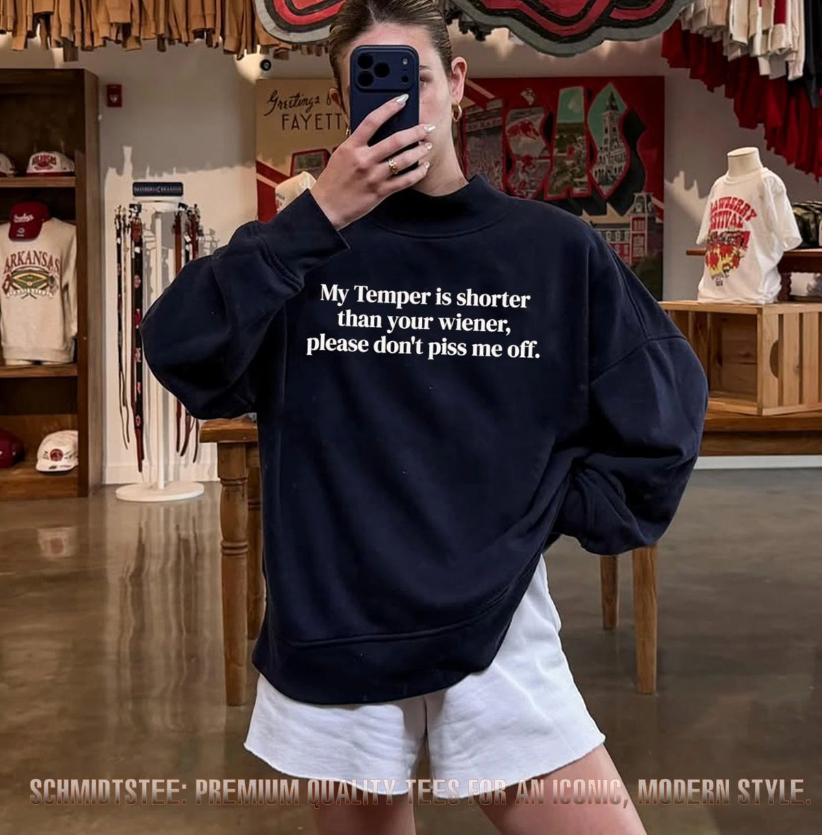 My temper is shorter than your wiener please don’t piss me off shirt