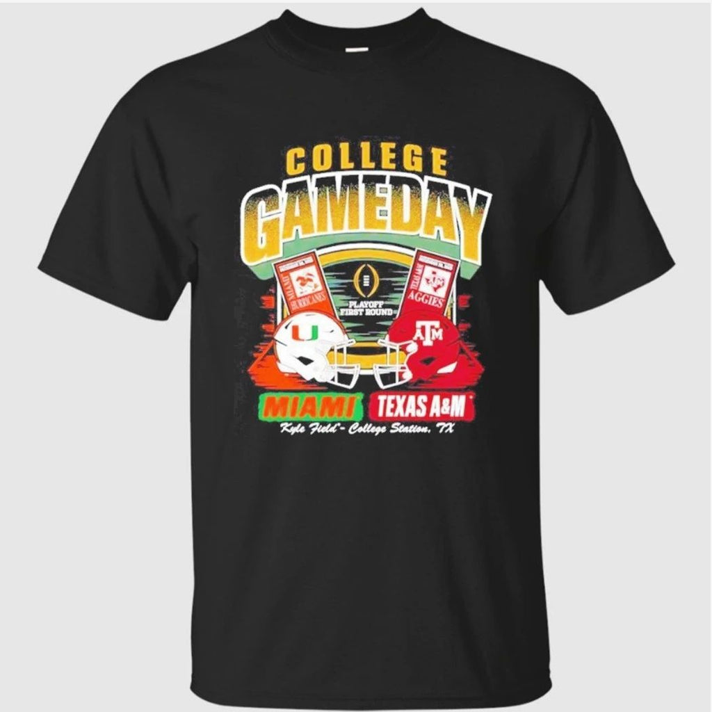Miami Hurricanes vs Texas A&M Aggies College Football Playoff at Kyle Field vintage T-Shirt