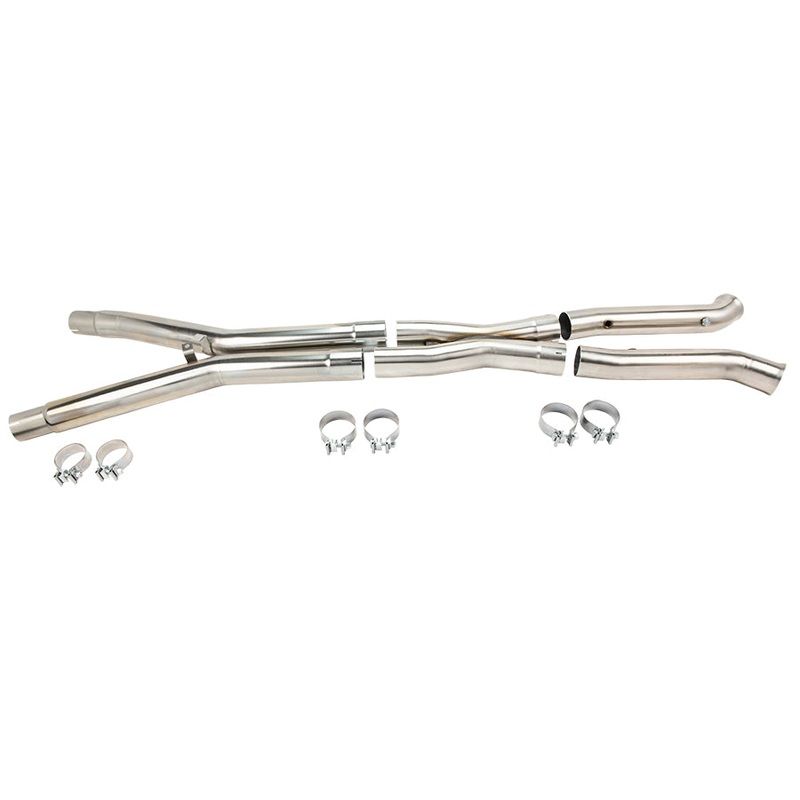 3″ x 3″ x 2-1/2″(OEM) Comp. Only X-Pipe – 3″ SS Competition Only X-Pipe. 2005-2008 Corvette 6.0L/6.2L. Connects to OEM.