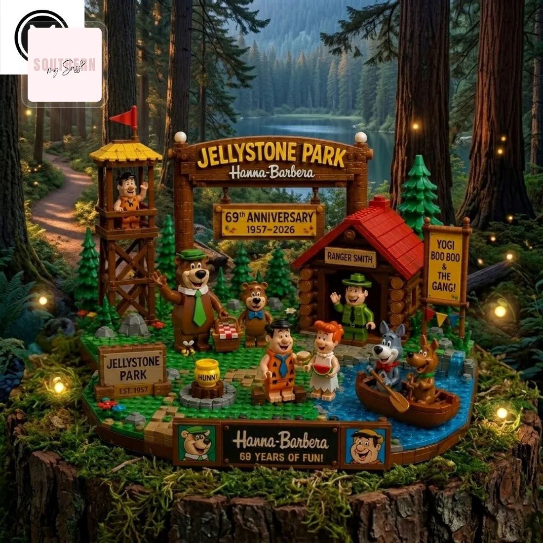 Hanna-Barbera 69th Anniversary Jellystone Park Yogi Bear Retro Commemorative Building Blocks