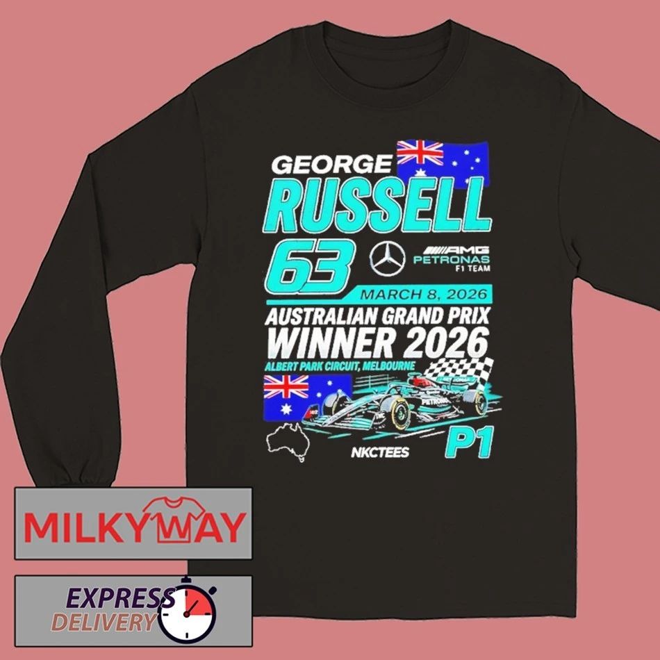 George Russell AMG Petronas F1 Team P1 Australian Grand Prix 2026 Champions shirt