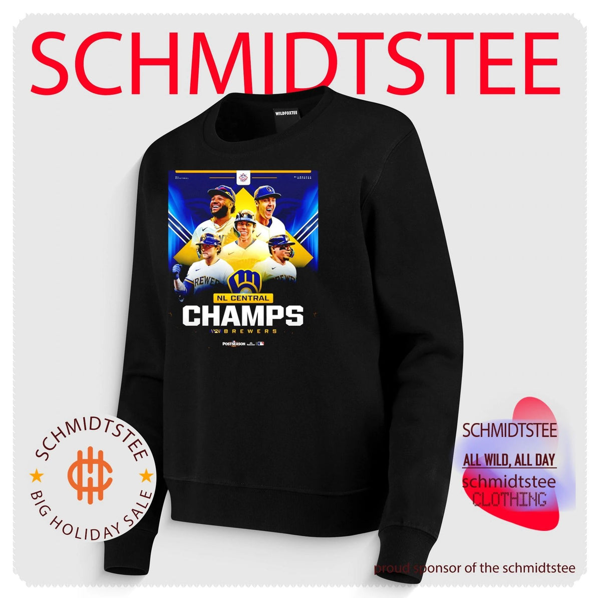 Milwaukee Brewers NL Central Champs 2026 Postseason player collage shirt