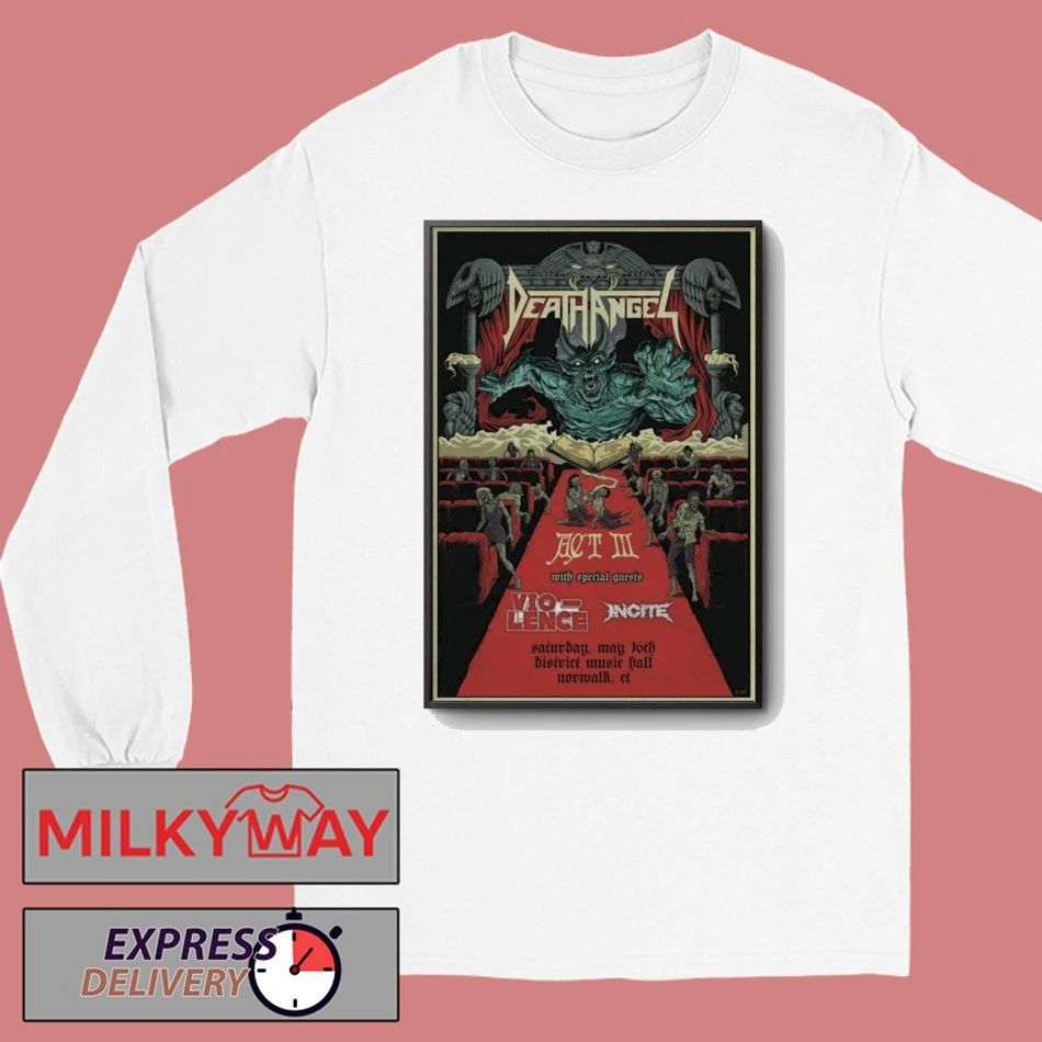 TOUR May 16 2026 Death Angel Vio-lence Incite Poster District Music Hall, Norwalk, CT shirt