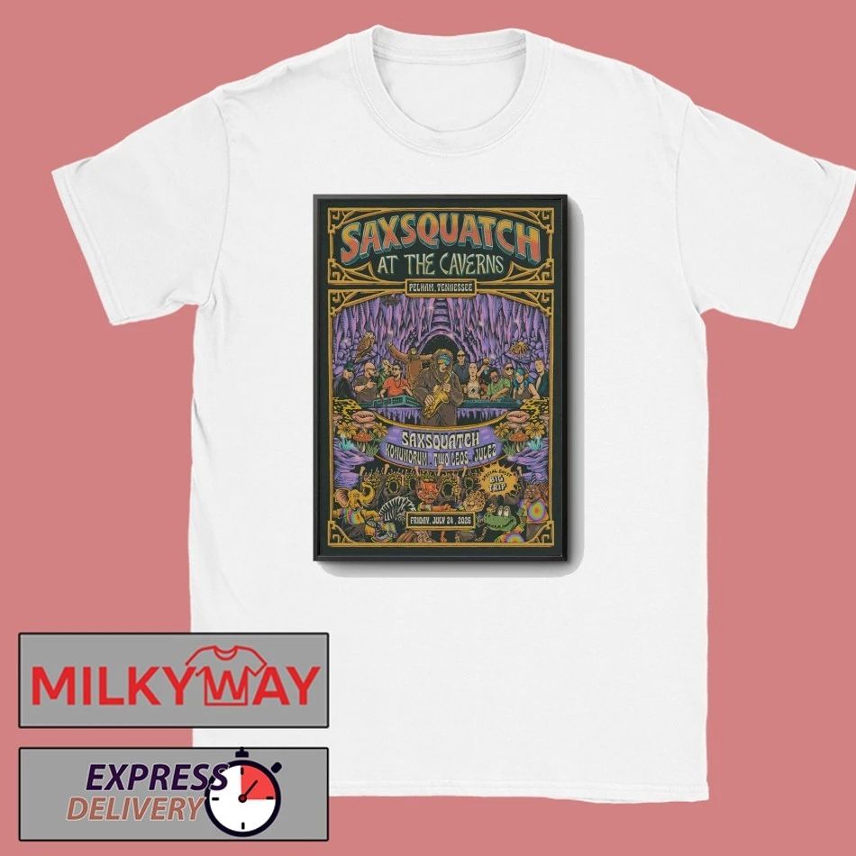 Saxsquatch Concert Tour in Pelham 07 24 2026 Poster shirt