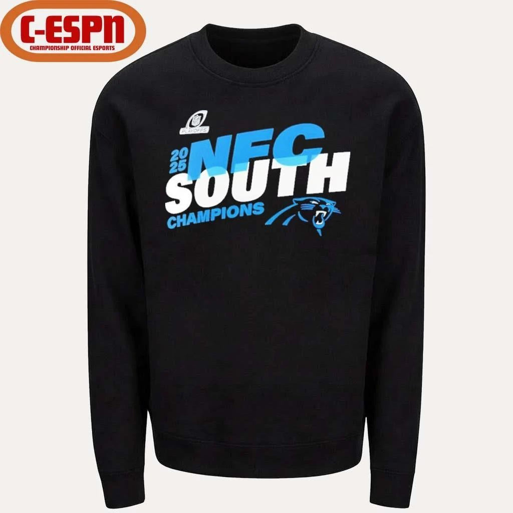 Carolina Panthers 2025 NFC South Division Champions Conquer T-Shirt