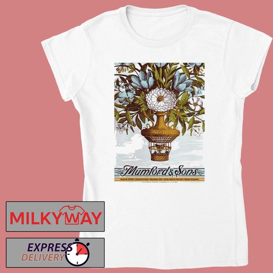 Mumford And Sons Boulder Colorado 2026 Event Poster At Folsom Field On June 6 2026 T-Shirt