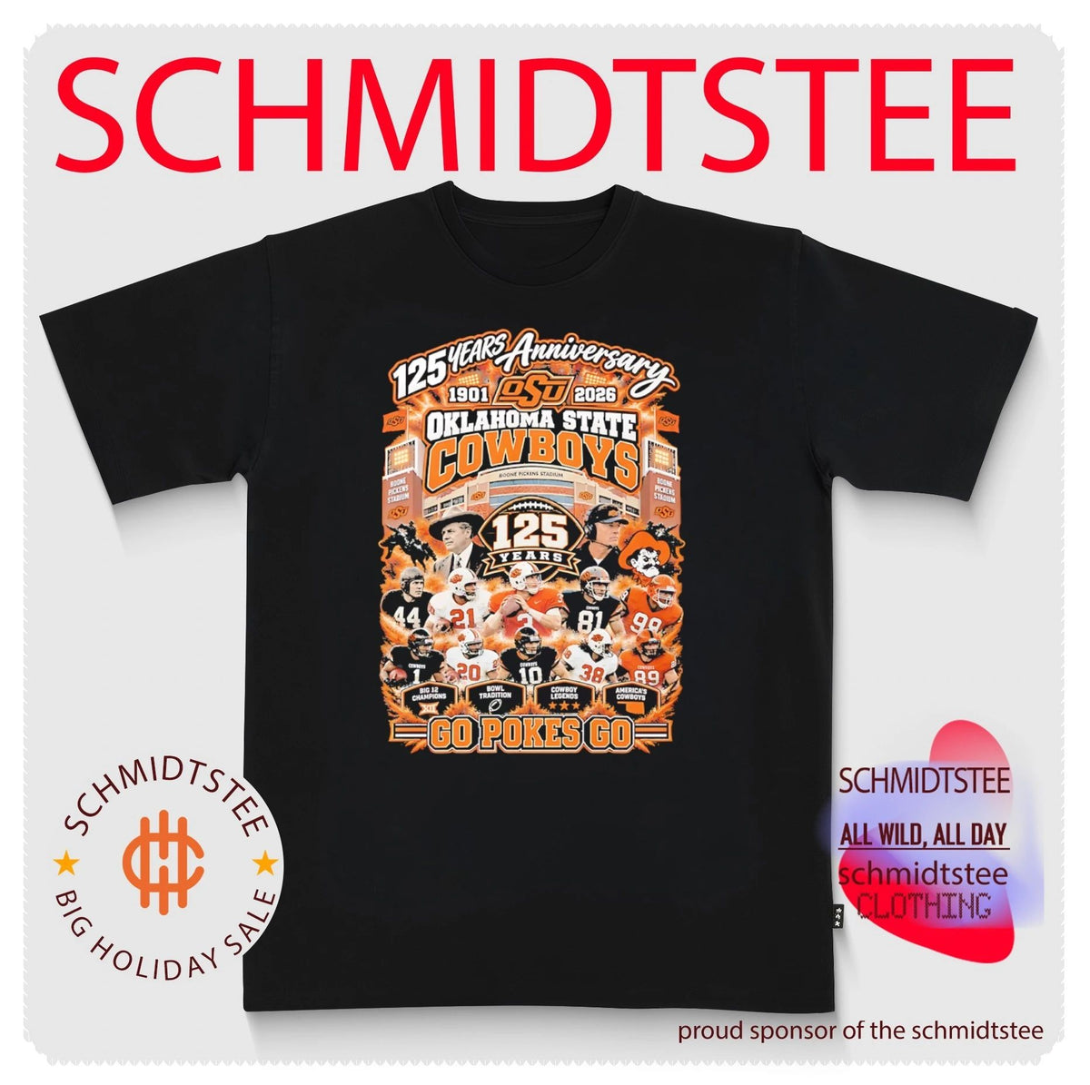 Oklahoma State Cowboys 125 years Anniversary 1901-2026 go Pokes go shirt