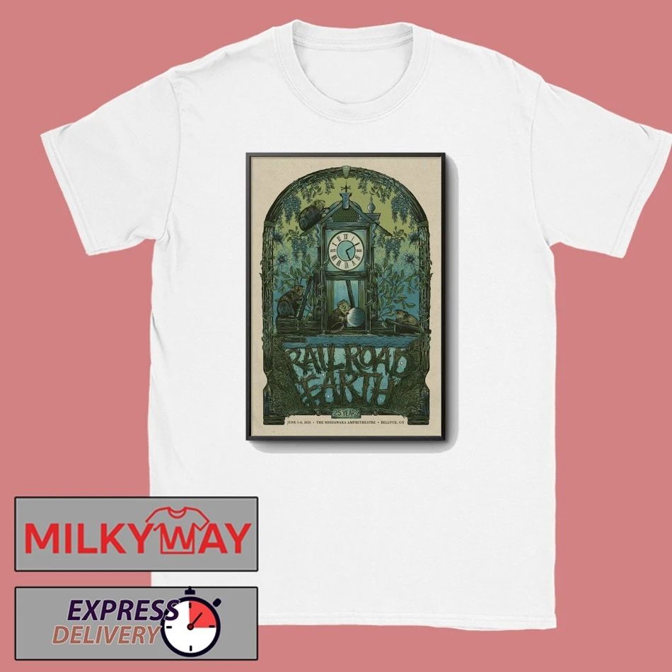 Railroad Earth Jun 5-6 2026 Mishawaka Amphitheatre in Bellvue CO Poster shirt