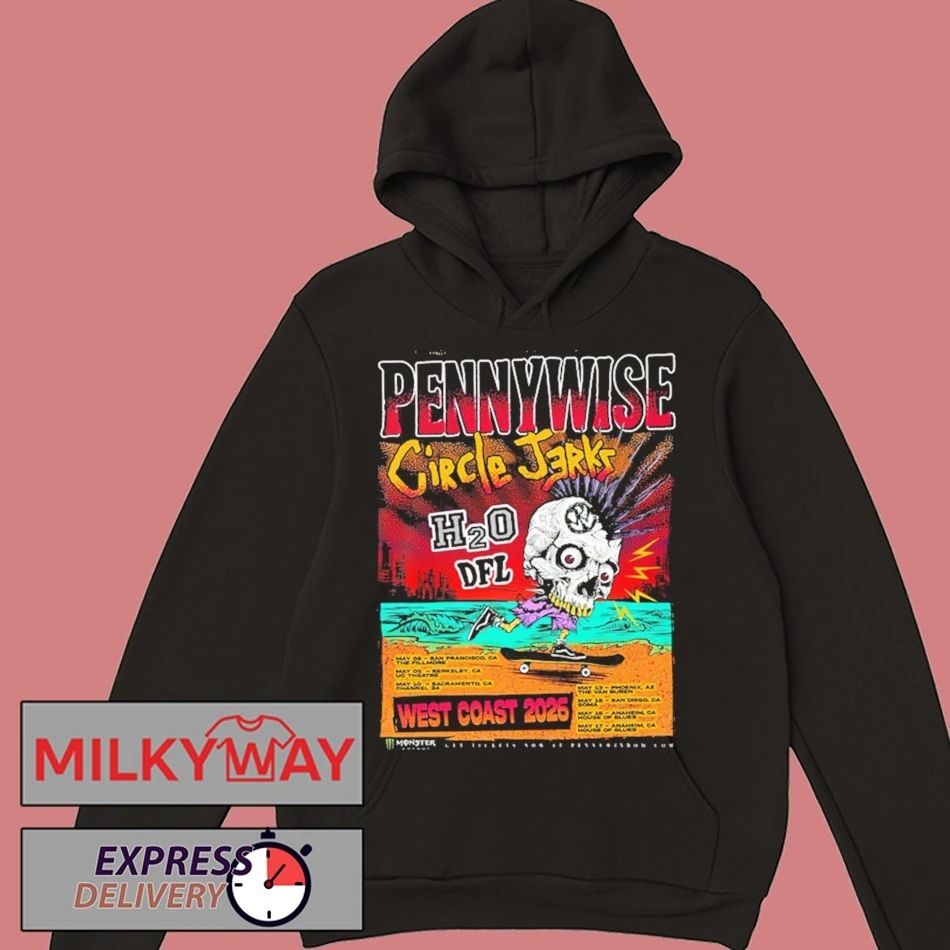 Pennywise x Circle Jerks West Coast 2026 Venue Schedule Tour Dates shirt