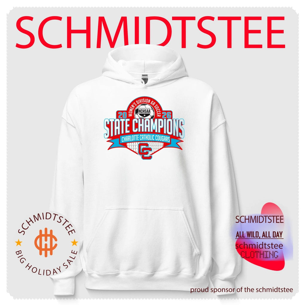 Charlotte Catholic Cougars 2026 NCHSAA Women’s Division 6A Soccer Champions shirt