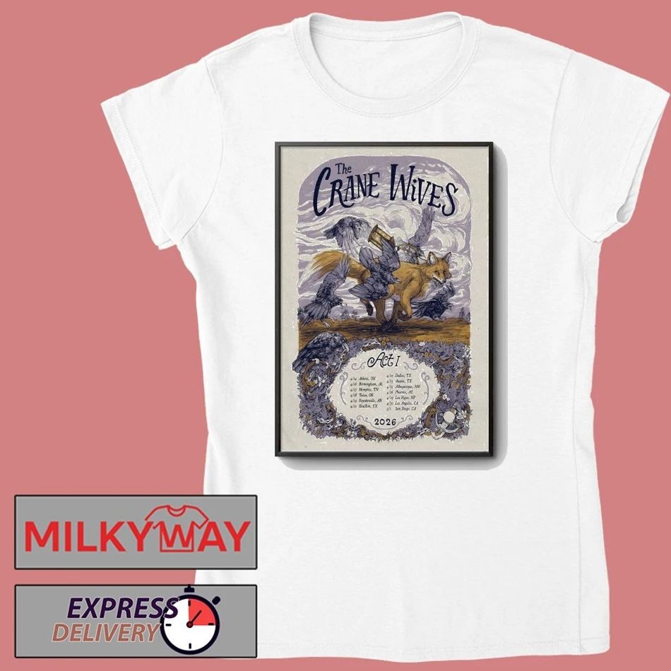 Poster The Crane Wives April 2026 Tour shirt