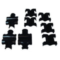 Taylor / Vertex 38882 Convoluted Tubing, 1/2 in Diameter, Plastic Tee / In-Line Fittings, Black, Set of 8